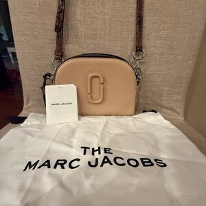 Marc Jacobs Shutter Snakeskin Embossed Strap Leather Crossbody Bag 100% Auth